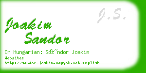 joakim sandor business card